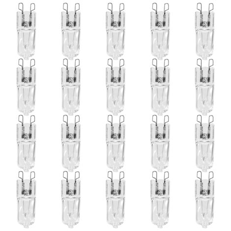 Lot de 20 Ampoules HalogèNes G9, Lampes Transparentes 25 W à Intensité Variable, Blanc Chaud 2800 K pour Lustres, Pendentifs, LumièRes Paysage