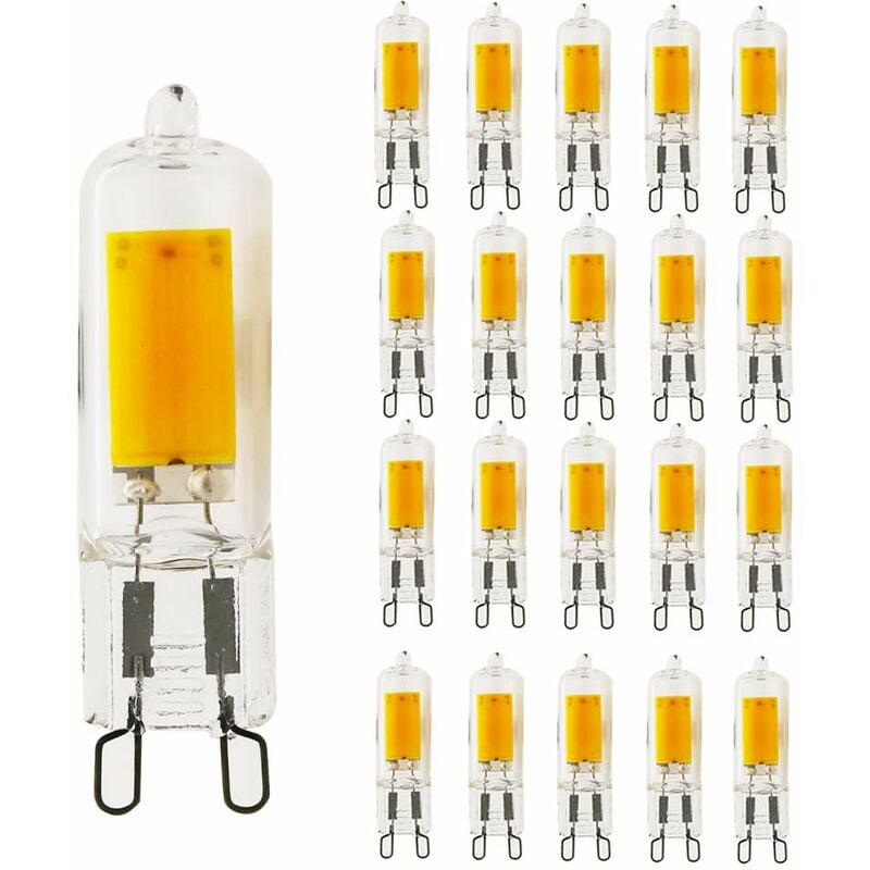 Beijiyi - Lot de 20 ampoules led G9 5W blanc chaud 3000 k G9 Remplace les ampoules halogènes 40 w Ampoule basse consommation 400 lm Angle d'éclairage
