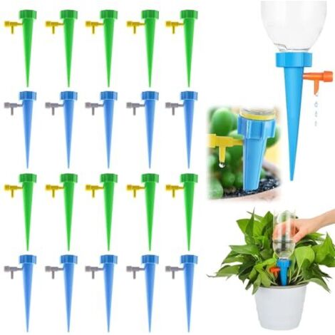 Lot de 20 arrosages automatiques Arrosages Automatiques Cône d'Arrosage Automatique Interieur avec VannesRéglable Arroseur Plantes pour Les Jardins en Pot -