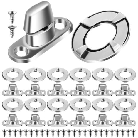 CSPARKV Lot De 20 Attaches À Vis Rotatives Pour Toile Bâche Boutons-Pression Pour Rideaux De Bateau Attaches Sécurisées À Rotation Manuelle Acier Inoxydable Argenté