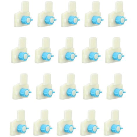 Lot de 20 attaches pour mangeoires de cage à lapin, en polypropylène, avec crochet de porte et système de fixation. Accessoires pour cages à lapins.