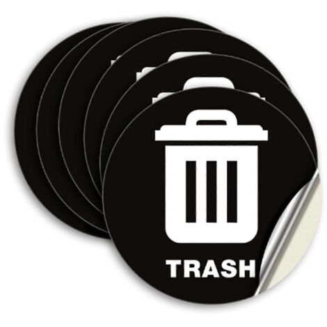 Lot de 20 autocollants imperméables spéciaux de 12,7 cm (5 pouces) avec logo pour poubelle