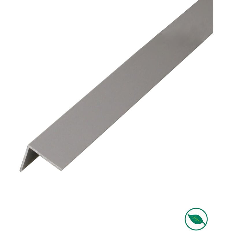 Lot de 20 baguettes angles PVC gris 2600 x 15 x 15 mm