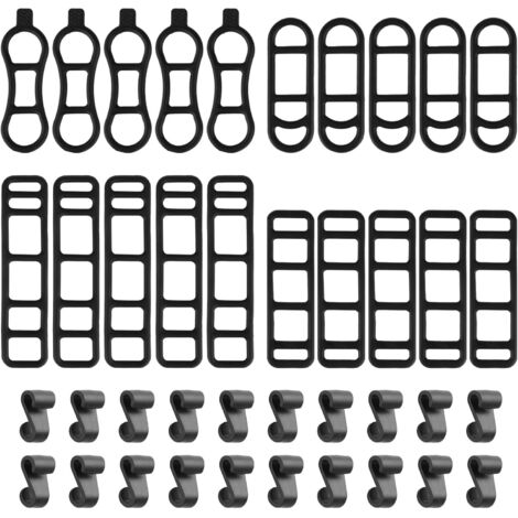Lot de 20 bandes élastiques en silicone pour éclairage de vélo, avec petit crochet, pour éclairage de vélo, lampe de poche, compteur kilométrique, haut-parleur