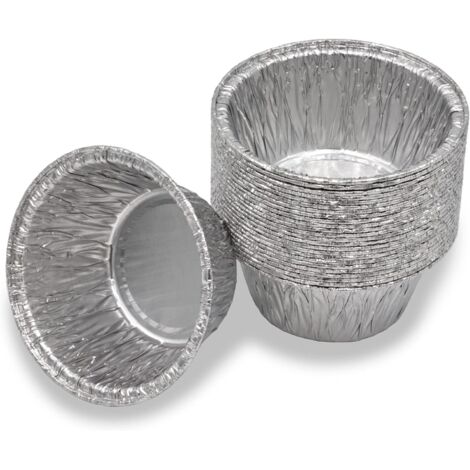 Lot de 20 barquettes rondes en aluminium pour barbecue | Compatible avec de nombreux modèles de barbecue courants avec bacs de récupération ronds | 9cmx4cm -Versailles
