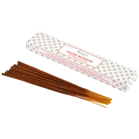 Lot de 20 Bâtons d'Encens "Senteur" 21cm Sauge Blanche