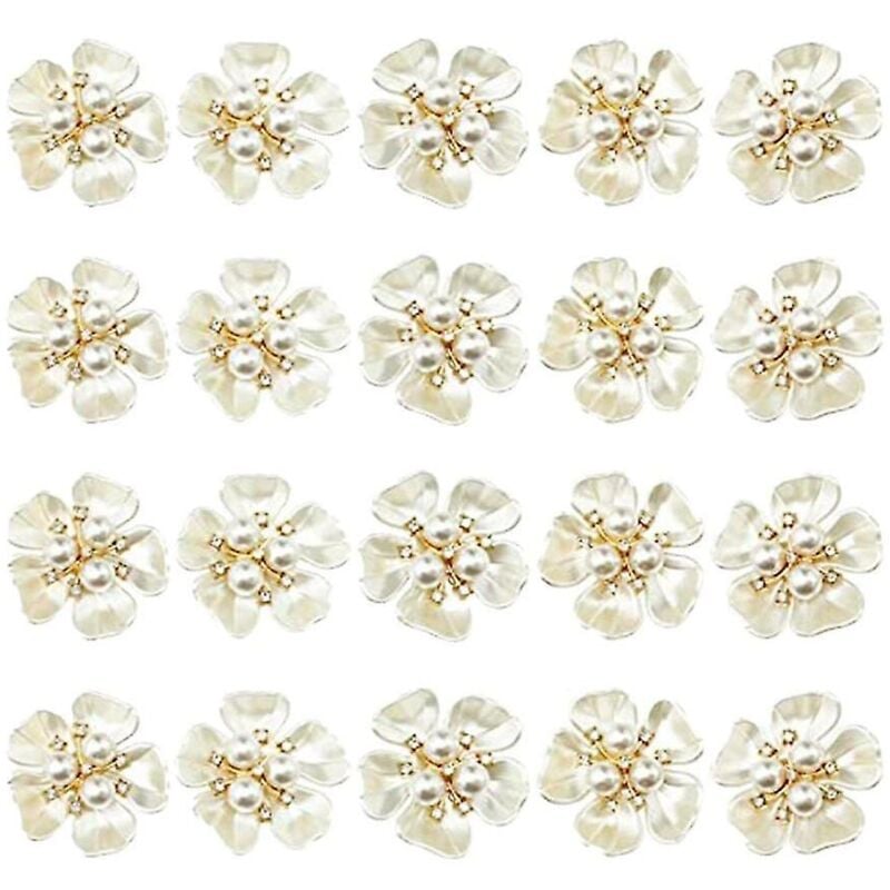 Fei Yu - Lot de 20 boutons à dos plat en perles et strass pour décoration de chaussures