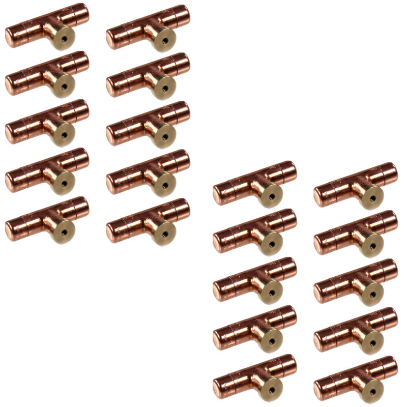 Lot de 20 Boutons de meuble en t cuivre 'Industriel' - Ø12 Arcanaute