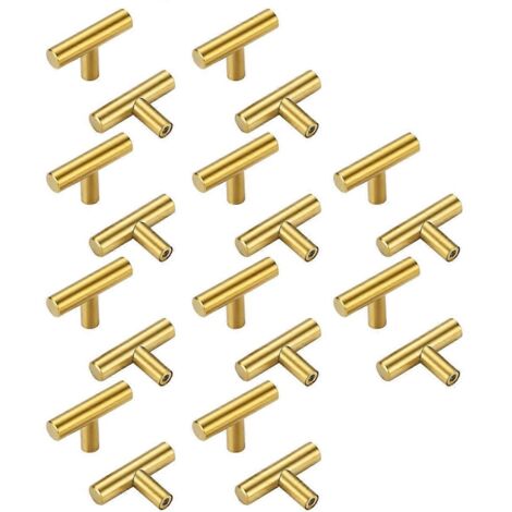 Lot de 20 boutons de porte dorés de 5 cm (2 pouces), pour portes de placards.