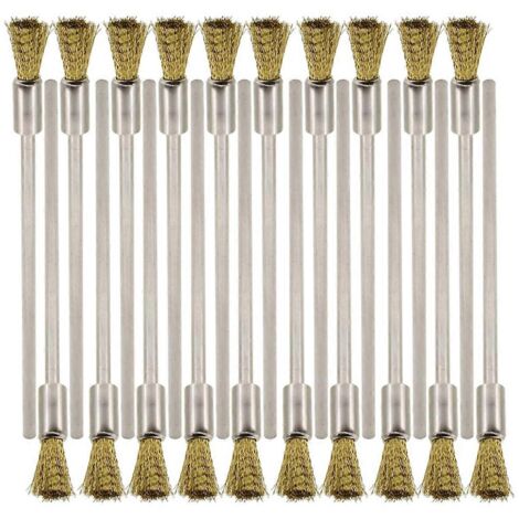 Lot de 20 brosses en fil de laiton avec manche allongé --
