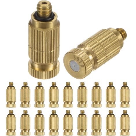 Lot de 20 Buses Brumisation en Laiton, Laiton avec Orifice 0,006"/0,15 mm, Tête Buse à Haute Pression [10/24 UNC] - 0.3mm