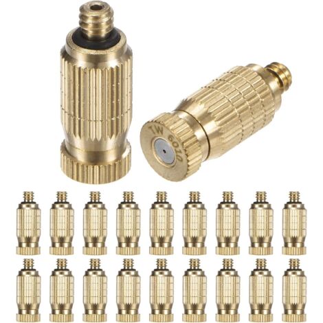 Lot de 20 Buses Brumisation en Laiton, Laiton avec Orifice 0,006"/0,15 mm, Tête Buse à Haute Pression [10/24 UNC] - 0.6mm