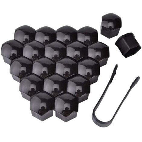 Lot de 20 cache-écrous de roue, 19 mm/0,75", protection extérieure pour vis de moyeu de voiture, capuchon antivol avec outil de démontage, décoration universelle de remplacement anti-poussière