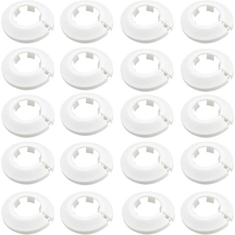 Lot de 20 cache-tuyaux de radiateur - Rosettes de protection - Pour cache-radiateurs - Blanc
