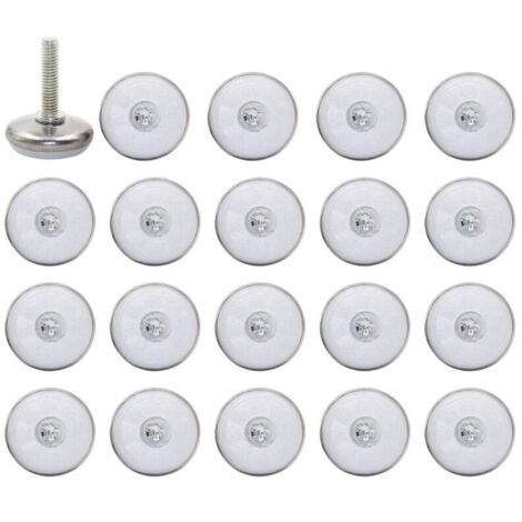 Lot de 20 cales réglables M6 15MM pour meubles avec base blanche pour table et chaises avec écrous en T à tige filetée