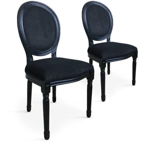 Lot de 20 Chaises Médaillon Velours "Versailles" 96cm Noir
