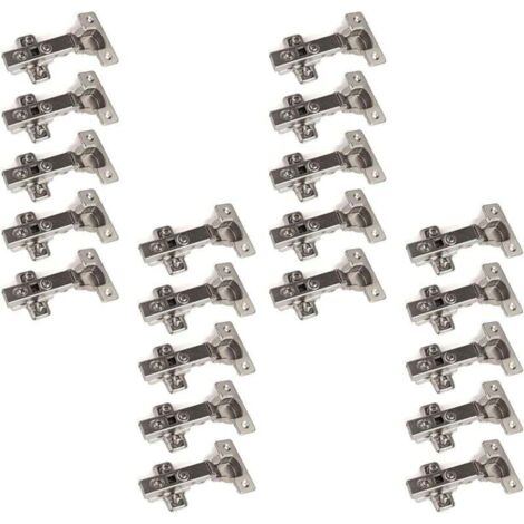 Lot De 20 Charnière Clip Charnière Automatique, Charnière Clip Charnière Automatique, Montage Porte En Applique 105°, Charniere Standard Pour Armoires De Porte Cuisine Porte De Placard Cuisine