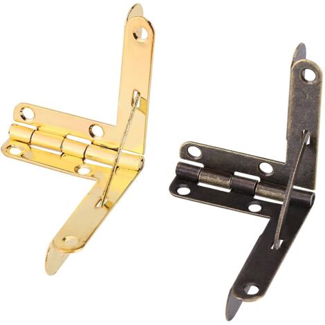 Lot de 20 charnières à ressort TOPINCN, mini charnières décoratives en bois, avec serrure et écrou (bronze)