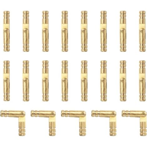 Lot de 20 charnières invisibles en laiton doré 4x25 mm pour boîtes à bijoux et boîtes à musique