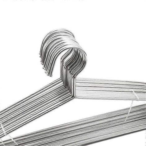 Lot de 20 cintres en fil de fer, acier inoxydable robuste, 45 cm (17,7 pouces).