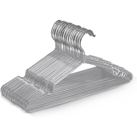 Lot de 20 cintres en métal recouvert de caoutchouc gris de haute qualité, 30 x 17 x 0,35 cm, gain de place pour les armoires