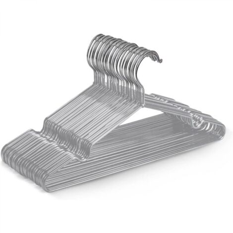 Lot de 20 cintres en métal recouvert de caoutchouc gris de haute qualité, 40 x 19,5 x 0,32 cm, gain de place pour les armoires