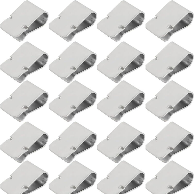 Lot de 20 Clips de Fixation en Acier Inoxydable pour Tige de Lumière Clip à Ressort pour Grille Clip en U 21,4 X 12 Mm Ton Argent pour Tuyau de 3,5 Mm