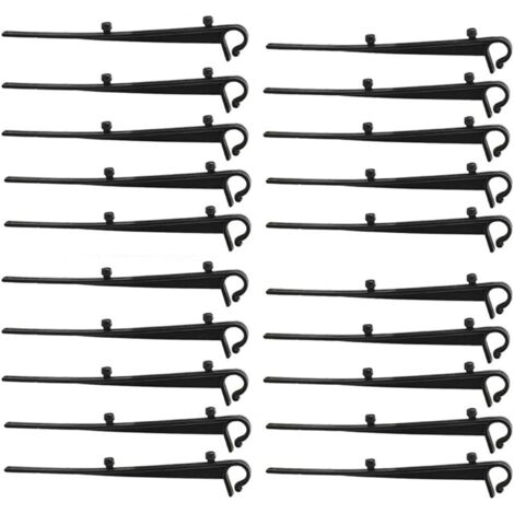Lot de 20 clips universels en plastique noir pour gouttière - Pour garder vos gouttières propres - 150 mm de long
