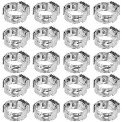 Lot de 20 colliers de serrage pour tuyaux, améliorant la résistance à la corrosion. Collier de serrage à double fil réglable pour tuyaux industriels de 11,3 à 13,8 mm.