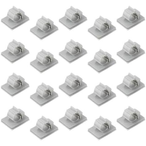Lot de 20 colliers serrage gris pour tuyaux 6,5 mm et 9,5 – Organisateurs câbles autonomes Clips retenue plomberie utilisation intérieur/extérieur (9,5 mm) - 9.5MM