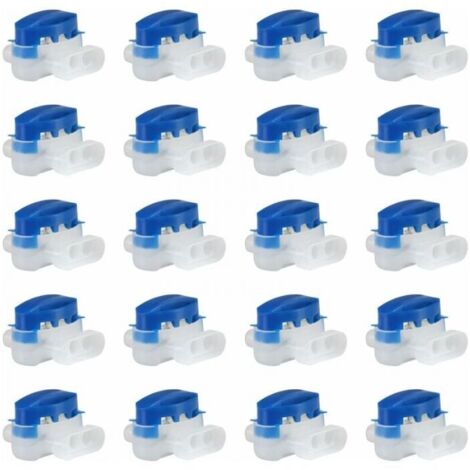 Lot de 20 connecteurs de câble étanches pour robot tondeuse – Réparation facile jusqu'à 3 fils – Pour câbles 0,5mm² à 1,5mm²