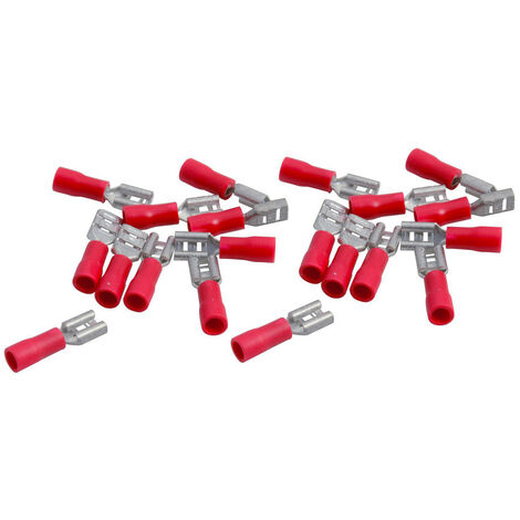 Lot de 20 cosses hifi femelles rouges pré-isolées