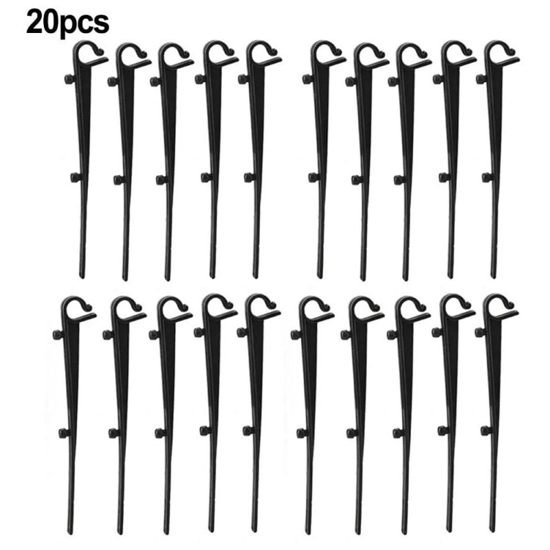 Bluedeer - Lot de 60 Crochets de fixation grillage de protection de gouttière en pp, longeur de 16cm, entraxe de 7.2cm, noir