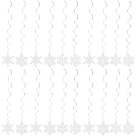 Lot de 20 décorations de Noël suspendues, flocons de neige élégants tourbillonnants, accessoires festifs pour fête, décoration intérieure chic.
