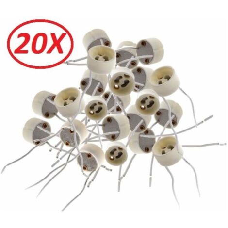 Lot de 20 Douilles Culot GU10 pour Ampoule Halogène ou Led