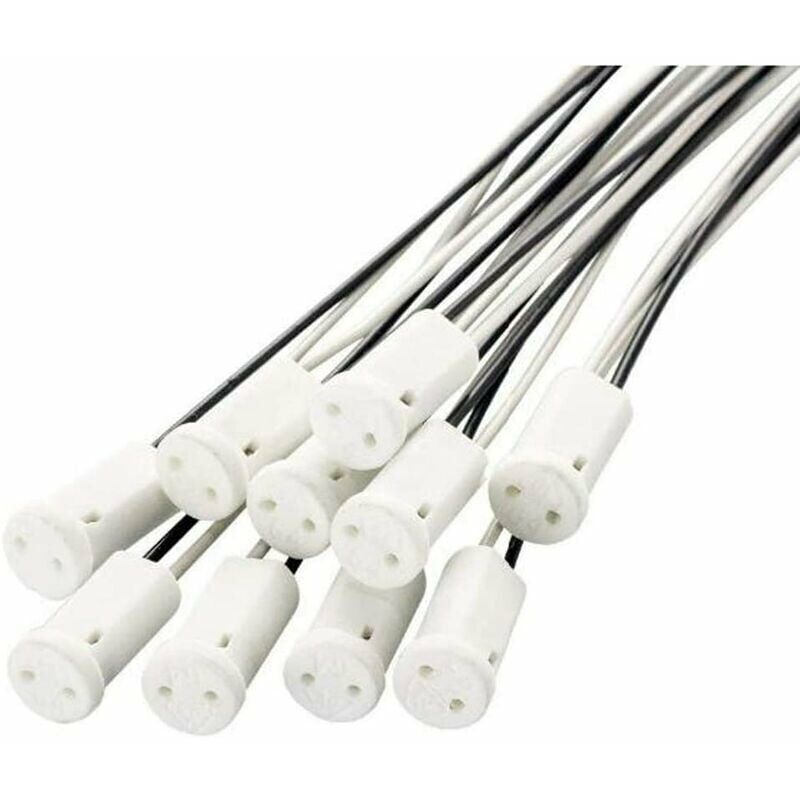 Lot de 20 douilles G4 20 cm, culot G4 douille plastique 12V douilles halogènes G4 pour lampes quartz, lampes halogènes, lampes led
