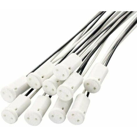 Lot de 20 douilles G4 20 cm, culot G4 douille plastique 12V douilles halogènes G4 pour lampes quartz, lampes halogènes, lampes LED