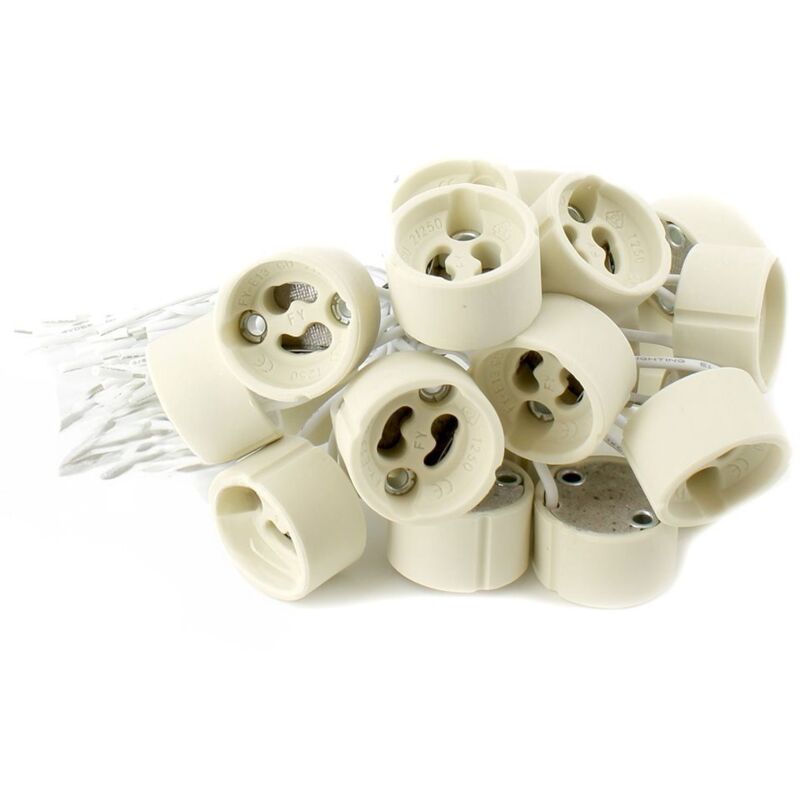 Lot de 20 douilles GU10 pour ampoule halogène et led Lot de 20 douilles GU10 pour ampoule halogène et led
