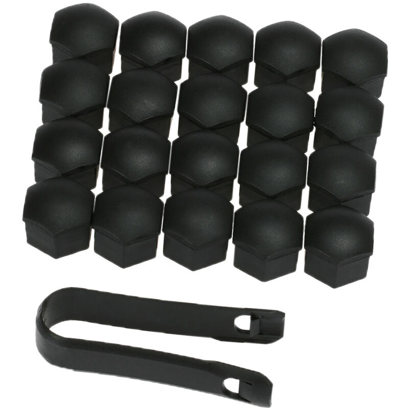 Lot De 20 Ecrous De Roue De Voiture En Plastique Universels De 17 Mm Couvre Les Capuchons De Boulon, Noir