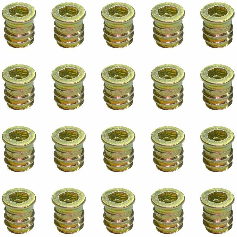 Trimec - Lot de 20 écrous filetés pour meubles en bois M6 x 13 mm