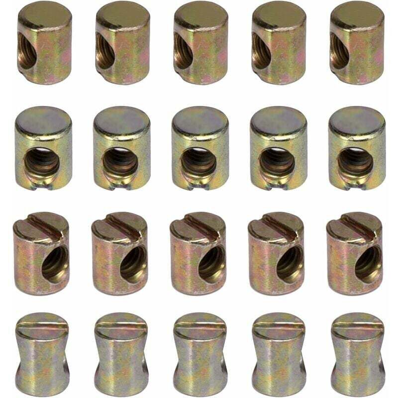 Lot de 20 écrous M6 à fente pour meubles, chaises, lits, berceaux