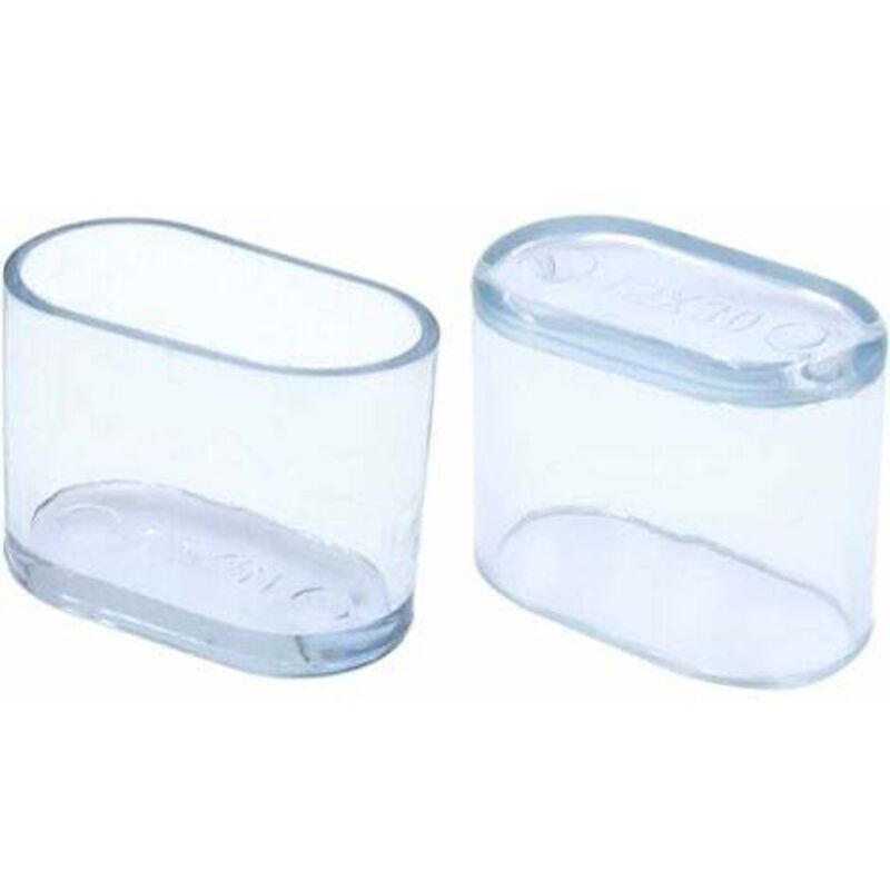 Mowze - 20 piece Embouts de Pieds de Chaise ovales Transparents en pvc Souple pour Pieds de Chaise et de Table 15 x 30 mm