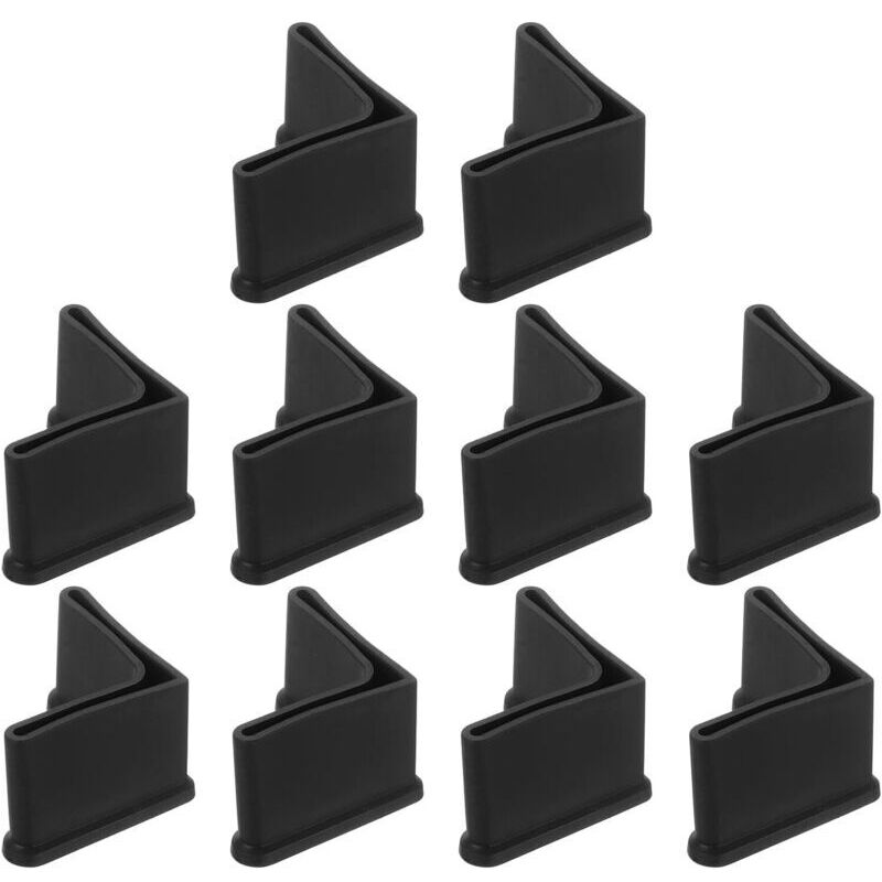 Lot de 20 embouts de pieds de meubles en forme de L, 35 x 35 mm, en PVC noir.