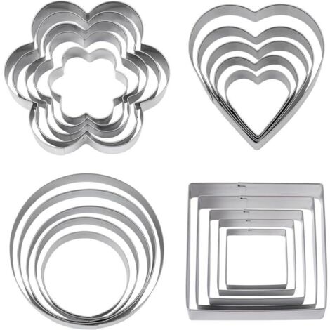 Lot de 20 Emporte Piece, Emporte-pièces Inoxydable Biscuit pour Biscuits, Gâteaux, Cookies, bonbons