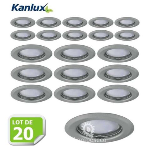 Lot de 20 Fixation de spot encastrable chrome matt D83mm marque Kanlux ref 26793