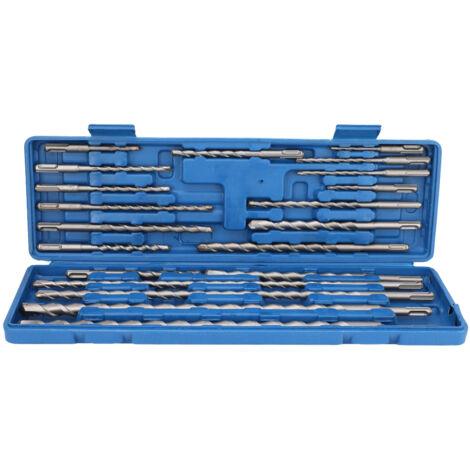Lot de 20 forets pour marteau perforateur SDS avec coffret à outils bleu