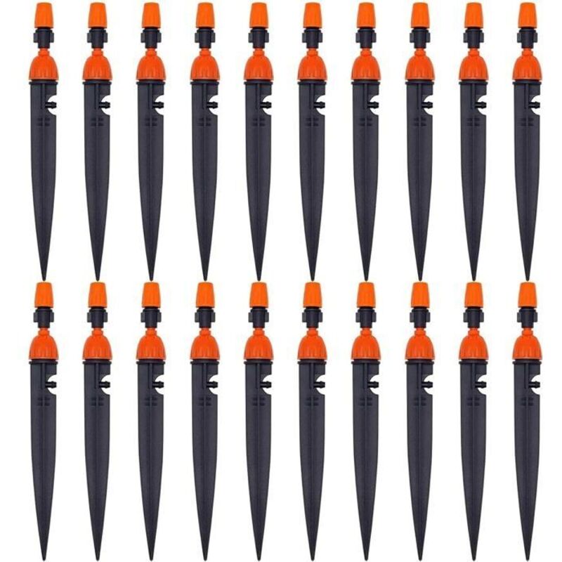 Lot de 20 goutte-à-goutte réglables - Système d'irrigation goutte à goutte à 360 degrés - Pour paysage,potager,jardin,serre
