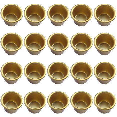 Lot de 20 inserts métalliques pour bougies coniques, porte-bougies décoratifs à monter soi-même.