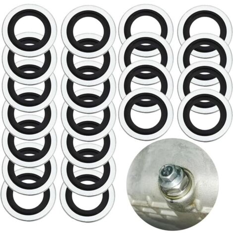 Lot de 20 joints de bouchon de vidange d'huile en aluminium pour Peugeot Citroën Renault, accessoires automobiles de rechange 110265505R, 6079970345, 8200641648, 7700266044 (20 PCS, Taille Unique)