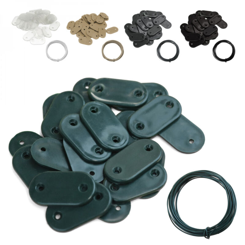 Linxor - Lot de 20 kits de fixation pour brise vue, canisse anti-UV - Vert